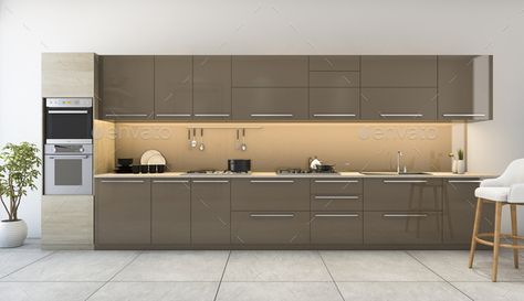 One Wall Kitchen, Laminate Sheets, Kitchen Decor Modern, Kitchen Cabinet Organization, Interior Rendering, Cabinet Organization, Wooden Kitchen, Functional Design, Modern Kitchen Design