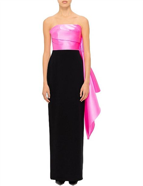 Women's Formal Dresses, shop a premium range of Women's formal and evening dresses at David Jones. Free express shipping over $50, or 3 hour click & collect*, Milena Maxi Dress Hot Pink/Black Solace London, Black Formal, Women Formals, Formal Dresses For Women, Pink And Black, Pink Black, David Jones, One Shoulder Formal Dress, Strapless Dress