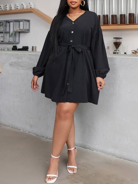 Birthday Gowns For Ladies, Birthday Outfit For Plus Size Women, Black Opulence, White Long Sleeve Shirt Dress, Sassy Fashion, Plus Size Short Dresses, Dress Curvy, Fashion Outfits Plus Size, 2024 Dresses