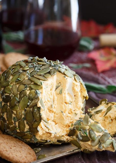 Herb Cheese Ball, Pumpkin Cheese Ball, Fall Appetizer, Diy Easy Recipes, Fall Appetizers, Herb Cheese, Cheese Ball Recipes, Adult Halloween Party, Milk Recipes