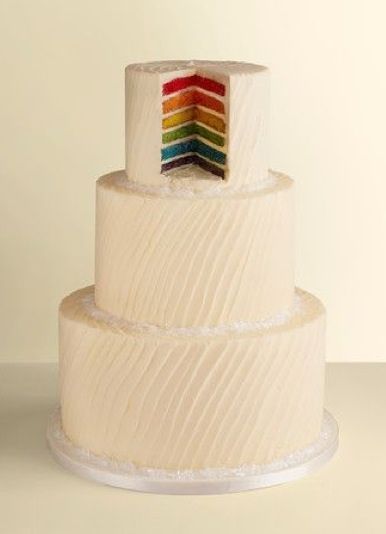 Rainbow Wedding Cake Ideas, Pride Wedding Cake, Rainbow Wedding Cakes, Lgbtq Cake, Wedding Cake Rainbow, Lgbt Wedding Cakes, Rainbow Wedding Cake, Pride Wedding, Inside Wedding