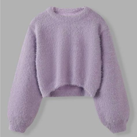 Super Cute And Comfortable Sweater! Never Worn Before! Lavender Sweater Outfit, Fur Sweater Outfit, Purple Clothes Aesthetic, Purple Sweater Outfit, Purple Sweaters, Guts Tour, Lavender Sweater, Fluffy Sweater, Purple Outfits