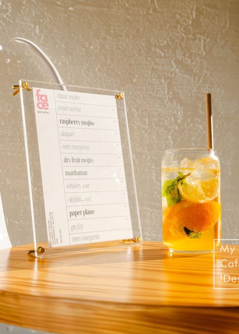 Showcase your menus, flyers, or small signs with this clear acrylic Sign Holder. The double acrylic sleeve provides crystal-clear visibility while stylish butterfly screws securely hold your sheet in place. Its minimalist design and lightweight construction make it a modern addition to any business setting. Durable metal screws ensure stability for reliable tabletop use. Clear Acrylic Sign, Acrylic Sign Holder, Raspberry Mojito, Martini Bar, Gin Fizz, Table Tents, Whiskey Sour, Tabletop Display, Sign Holder