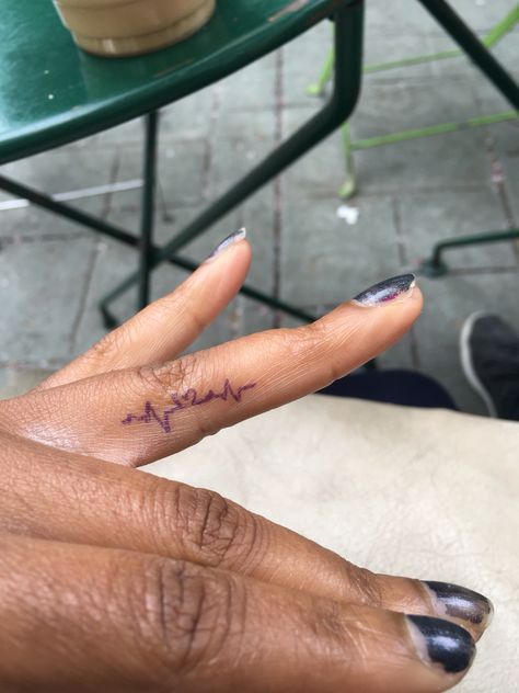 Drawn on ekg finger tattoo--- I think I've decided Ekg Tattoo, Tattoo Finger, Medical Tattoo, Medical Symbols, Finger Tattoo, Stylist Tattoos, Symbol Tattoos, Finger Tattoos, I Tattoo