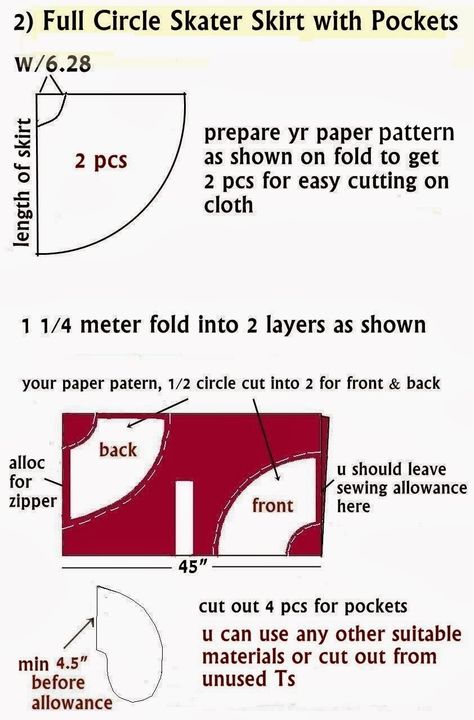 Sew Easy Sewing Fashion Blog: Four Different Types of Circle/Skater Skirts Skater Skirt Pattern, Sewing Studio Organization, Skirt Pattern Easy, Skirt Pattern Free, Skirt Tutorial, Diy Skirt, Make Your Own Clothes, Trendy Sewing, Kids Fabric