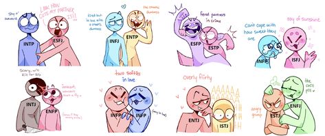 @swirlseypop just made these really cute ship dynamics! You know what I had to do! :) : mbti Mbti Ship Dynamics, Cute Ship Dynamics, Mbti Ships, Infj And Entp, Infp Relationships, Intj Enfp, 16 Personality Types, The 16 Personality Types, Ship Dynamics