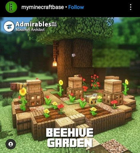 Beehive Minecraft, Beehive Garden, Minecraft Garden, Mc Builds, Rumah Minecraft Sederhana, Minecraft Interior Design, Minecraft Farm, Minecraft Cottage, Minecraft House Tutorials