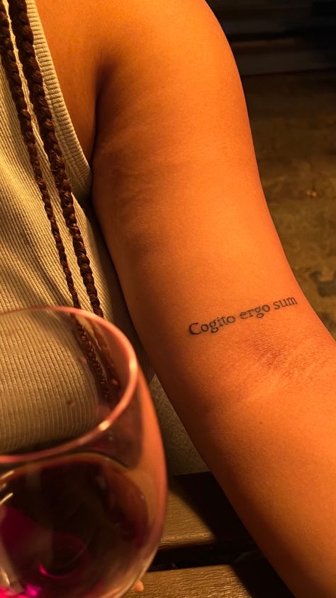 Cogito Ergo Sum Art, Philosophy Tattoos Ideas, Philosophy Tatoos, Philosophers Tattoo, Tattoos Philosophy, Evolve Or Repeat Tattoo, Philosophy Tattoo Ideas, I Think Therefore I Am Tattoo, I Think Therefore I Am