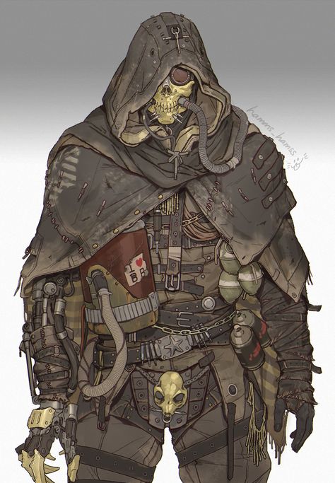 Metro 2033 Character Art, Gas Mask Soldier Drawing, Post Apocalypse Background, Grimdark Sci Fi, Fallout Armor Concept Art, Wasteland Warrior Concept Art, Fantasy Post Apocalyptic, Steampunk Armor Art, Anarchist Aesthetic Fashion