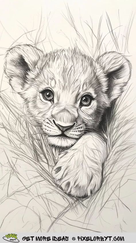 Pencil Sketch Of Animals, Simple Animal Drawing Ideas, Realistic Dinosaur Drawing, Animal Sketches Realistic Pencil Art, Sketch Ideas Landscape, Stipling Ideas Easy, Lion Sketch Pencil, Lion Drawing Pencil, Realistic Drawings Pencil