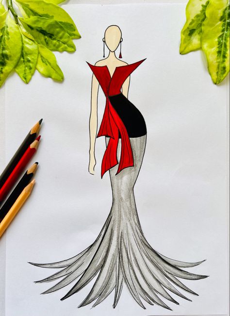 Asymmetrical Dress Illustration, Moda Drawing, Fashion Illustration Poses, Professional Skirt, Easy Flower Drawings, Fashion Illustration Tutorial, Fashion Illustration Collage, Fashion Figure Drawing, Fashion Drawing Sketches