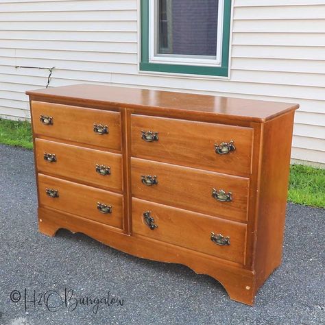 Two Toned Dresser, Paint Dresser Diy, Wood Dressers Makeover, Refinished Dresser Diy, Checklist New Home, Dresser Remodel, Paint A Dresser, Home Maintenance Schedule, Home Maintenance Tips