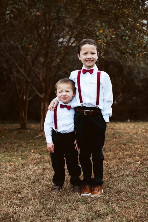 Red Ring Bearer Outfit, Fall Wedding Ring, Ring Bearer Outfits, Royal Wedding Themes, Wedding Ring Bearer Outfit, Kids Wedding Outfits, Ring Bearer Boy, Fall Wedding Outfits, Ring Bearer Flower Girl