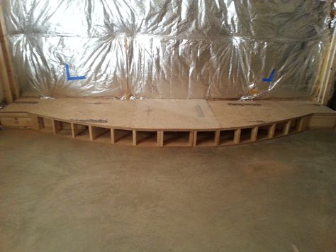 Stage Question - Final construction - Sand - AVS Forum | Home Theater Discussions And Reviews Curved Stage Design, Diy Stage Platform, Stage Platform Design, Stage Platform, Rec Room Ideas, Church Worship, Theatre Stage, Winter Wonderland Christmas, Theatre Design