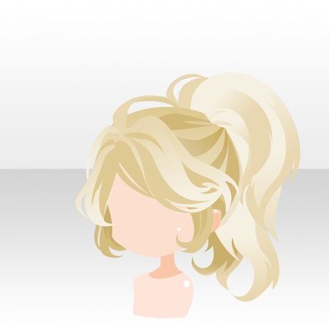 Blond Ponytail, Anime Ponytail, Haircut Ponytail, Ponytail Drawing, Anime Hair Styles, Hairstyles Reference, Cocoppa Hair, Anime Haircut, Chibi Hair