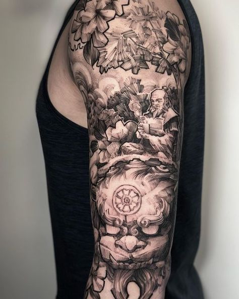 Avatar The Last Airbender Sleeve Tattoo, Lion Turtle Tattoo, Ty Tattoo, Tøp Tattoos, Tattoo Soul, Last Airbender Tattoo, Airbender Tattoo, Avatar Manga, Lion Turtle