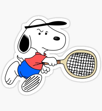 Arcade Classic - Snoopy Tennis Sticker Snoopy Tennis, Bolo Snoopy, Kids Tennis, New Yorker Cartoons, Cartoon Stickers, Stickers For Sale, Sports Design, Printable Stickers, Cartoon Design