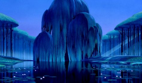 the willow tree in pocahontas Pocahontas Tree, Disney Landscape, Grandmother Willow, Willow Tree Tattoos, Disney Crossover, Bg Design, Disney Background, Disney Pocahontas, Disney Concept Art