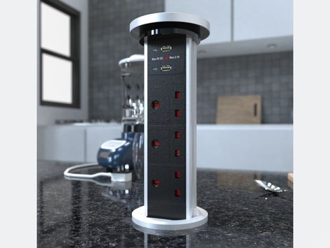 It's time to eliminate those hazardous cords running around your kitchen; Install a Pop-Up Plug Socket now. ✔️✔️ Get here: https://bit.ly/2VC3rTT #simplelighting #simplelightinguk #smarthome #smartkitchen #charger #conveniece #popupplugsocket #plug #ledlighting #lightnet #lights #light #lighting #lightdesign #ecolife #goinggreen #kitchendeas #kitchenlights #kitchendetails #kitchenlighting #kitchenessentials#ecofriendlyproduct #zerowateproduct Kitchen Sockets, Hidden Outlets, Tangled Wires, Kitchen Surface, Plug Sockets, Spacious Kitchen, Kitchen Worktop, Plug Socket, Short Circuit