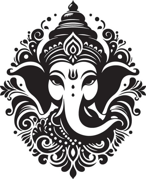 Lord Ganesha Black silhouette design Ganpati Vector, Cat Graphic Art, Ganesh Design, Mirror Canvas Art, Mirror Canvas, Gallery Wallpaper, Ganesha Art, Art Gallery Wallpaper, Black Silhouette