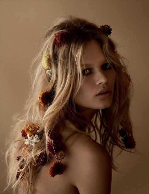 Anna Ewers Seduces, Lensed By Camilla Akrans For Vogue Germany March 2015 - 3 Sensual Fashion Editorials | Art Exhibits - Women's Fashion & Lifestyle News From Anne of Carversville Camilla Akrans, Anna Ewers, Flowers In Your Hair, Bardot Style, The Libertines, Flowers In Her Hair, Vogue Germany, Festival Hair, Jolie Photo