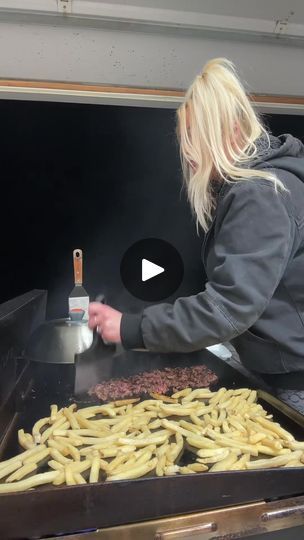 Blackstone Griddle recipes | Ozzie Fries 🍟 | Facebook Fries For Dinner, Blackstone Griddle Recipes, Frozen Fries, Griddle Recipes, Blackstone Griddle, Hamburger Patties, Nacho Cheese, Dinner Is Served, Nachos