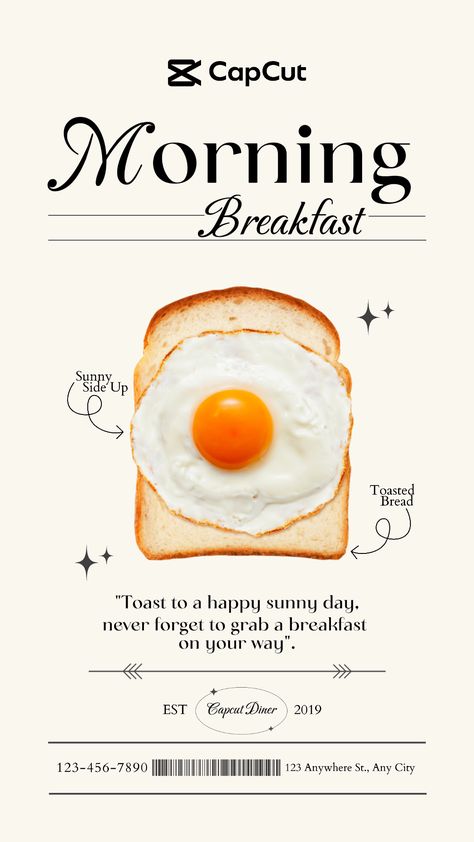 Food & Beverage I Breakfast I Product Display I Marketing Poster Capcut Creator Follow me on Capcut app: Rissa Gonzales486 Behance: Rissa Gonzales Breakfast Graphic Design, Breakfast Poster Design, Bagels Nyc, Breakfast Poster, Breakfast Design, Beverage Poster, Marketing Poster, Social Media Advertising Design, Bread Toast