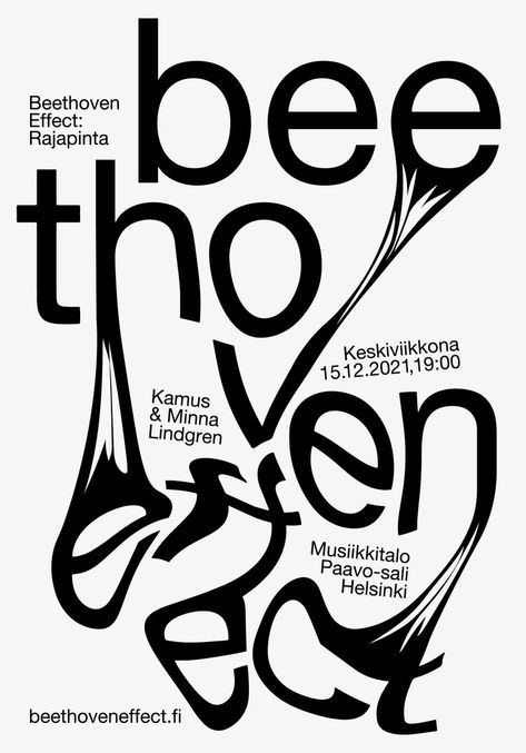 Beethoven Effect Poster Poster Typography, Word Design, Typography Poster, Helsinki, Peace Gesture, Typography, Graphic Design, Music