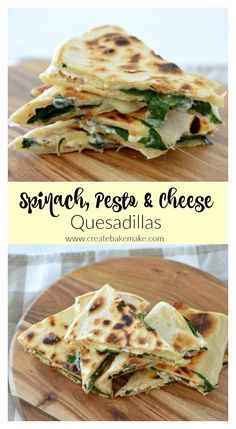 Quesadilla Recipes Easy, Cheese Quesadillas, Spinach Pesto, Plats Healthy, Health Dinner Recipes, Chapati, Vegetarian Options, Meatless Meals, Quesadillas