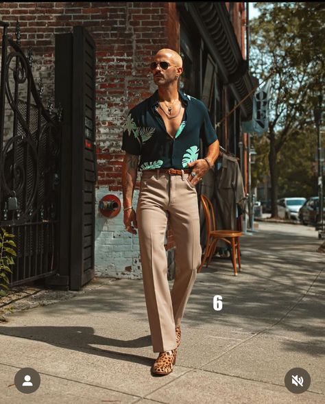 Bali Indonesia Outfit Ideas Men, Mens 70s Outfits Summer, Neon Mens Fashion, Havana Outfit Men, 70 Style Outfits 70s Fashion Men, Mens Summer Fashion 2023, Male 70s Fashion, 70s Male Outfits, 70 Style Outfits 70s Fashion