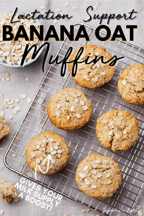 Lactation Foods, Lactation Snacks, Breastfeeding Cookies, Breastfeeding Snacks, Lactation Smoothie, Banana Oat Muffins, Breastfeeding Foods, Lactation Recipes, Banana Oat