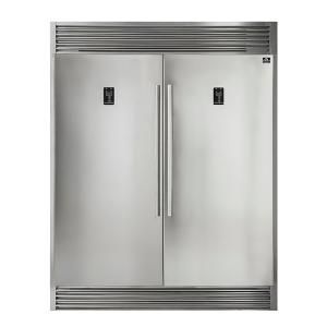 Forno 60 in. W 27.6 cu. ft. Free Standing Side by Side Style 2-Doors Refrigerator and Freezer in Stainless Steel-FFFFD1933-60S - The Home Depot Appliance Cabinet, Glass Refrigerator, Interior Led Lights, Side By Side Refrigerator, Led Light Design, Stainless Steel Refrigerator, Appliance Packages, Door Kits, Steel House