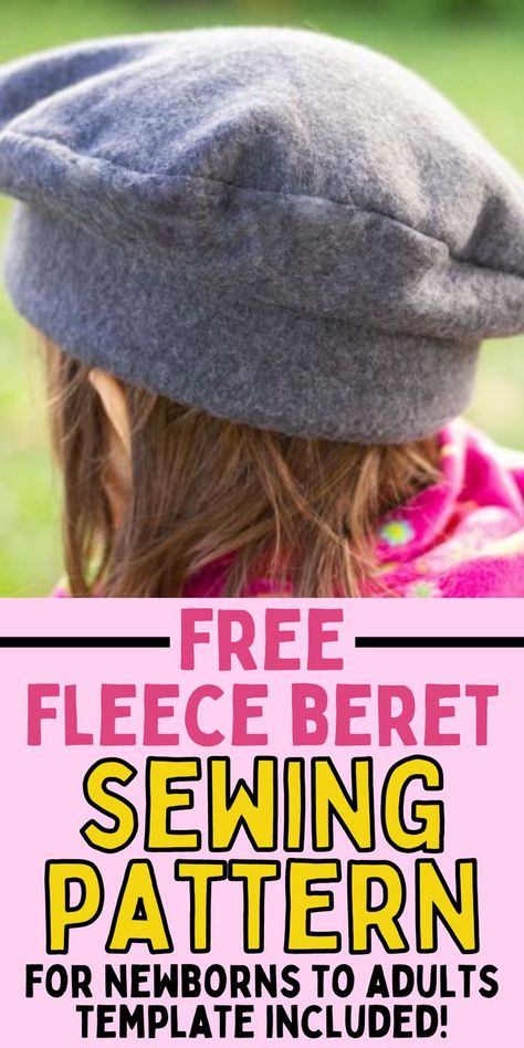 How to make a beret. Tips for sewing a beret. Easy tips for making a beret. Diy Beret Hat, How To Make A Beret, Beret Sewing Pattern, Winter Sewing Patterns, Beret Hat Pattern, Fleece Hat Pattern, Fleece Sewing Projects, Hat Sewing Pattern, Tips For Sewing