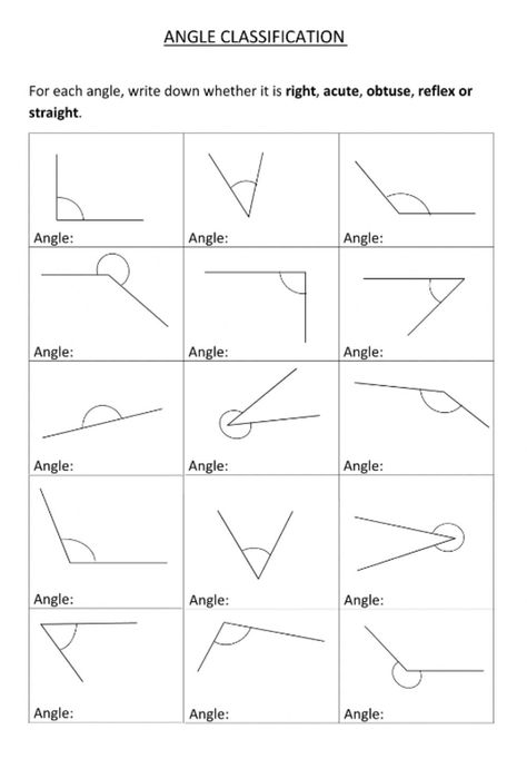 Types Of Angles Worksheet, Acute Obtuse Right Angles Activities, Angles Worksheet For Grade 5, Angles Activities, Angles Math Activity, Angle Activities, Angles Math, Angles Worksheet, Angle Relationships