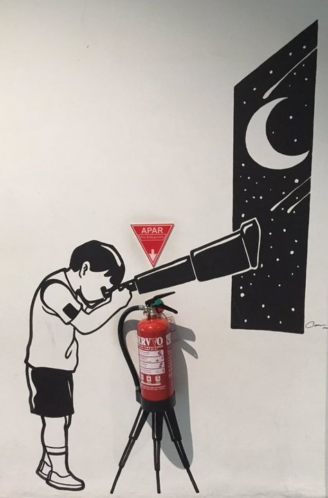 HomelySmart | 15 Fun Fire Extinguisher Decal That Makes You Go Wow - HomelySmart My Dairy, Interactive Artwork, Nautical Theme Decor, School Wall Art, Fire Extinguishers, School Decorations, Fire Extinguisher, Office Interior Design, Nautical Theme