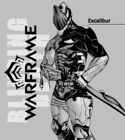 Excalibur Nikana by Bongkey Warframe Excalibur Prime, Warframe Characters, Warframe Excalibur, Warframe Wallpaper, Warframe Fanart, Ronin Samurai, Sci Fi Clothing, Warframe Art, Graffiti Tattoo