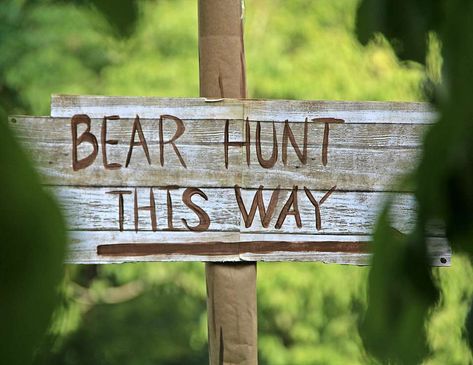 Bear Hunt Bear Hunting Birthday Party, Hunt Birthday Party Ideas, Bear Hunt Birthday Party, Bear Hunt Birthday, Bear Hunt Party, Hunting Birthday Party, Scavenger Hunt List, Hunting Birthday, Bear Hunt