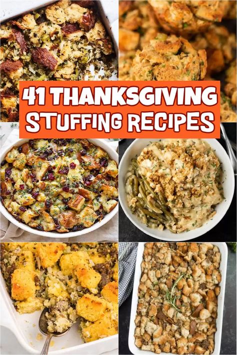 41 Thanksgiving Stuffing Recipes - Eating on a Dime Meals With Stuffing, Black Bean Dishes, Thanksgiving Drink Recipes, Homemade Turkey Stuffing, The Best Stuffing, Classic Stuffing Recipe, Thanksgiving Recipes Side Dishes Veggies, Onion Stuffing, Best Stuffing Recipe