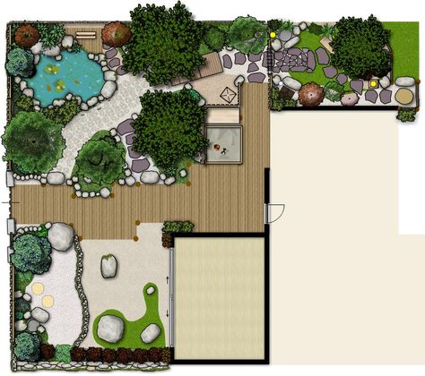 Japanese Garden Design Layout, Jardin Zen Interior, Modern Japanese Garden, Japanese Inspired Garden, Small Japanese Garden, Japanese Garden Landscape, Backyard Layout, Garden Site, Zen Garden Design