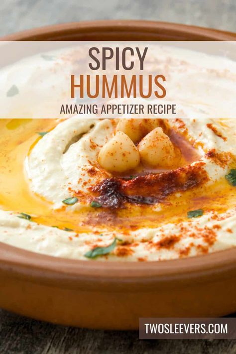 Spicy Hummus Recipe | Spicy Garlic Hummus - TwoSleevers Chili Hummus Recipe, Hot Honey Hummus Recipe, Spicy Hummus Recipe Homemade, Humas Recipe Easy, Humas Recipe, Hummus Toppings, Jalepeno Hummus, Chipotle Hummus Recipe, Unique Hummus Recipe