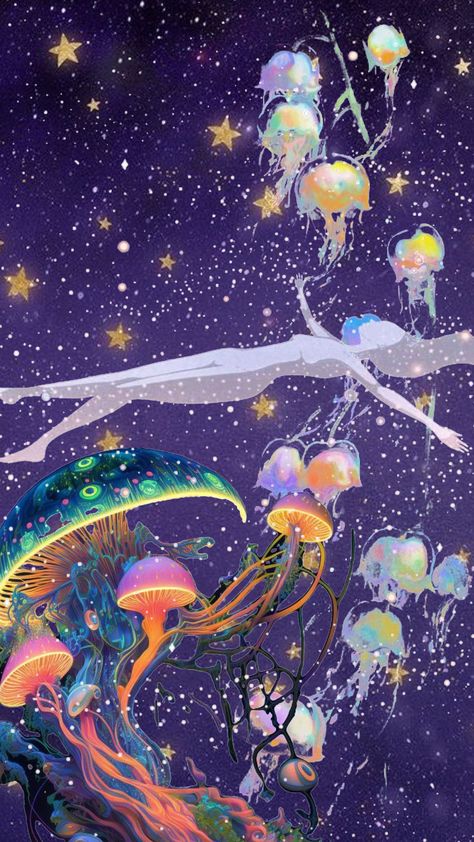 Jellyfish Space, Space Jellyfish, Space Vibes, Personajes Studio Ghibli, Jellyfish Art, Cute Patterns Wallpaper, Ethereal Art, Dreamy Art, Cute Wallpaper Backgrounds