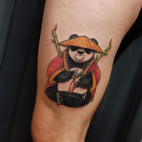 Kung Fu Panda Tattoo, Panda Tattoo Design, Army Tattoos, Panda Tattoo, Saved Tattoo, Tattoo Inspiration Men, Cool Tattoos For Guys, Arm Band Tattoo, Warrior Tattoo