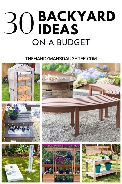 These 30 amazing backyard project ideas will transform your outdoor space on a tight budget! Most of these DIY backyard ideas are easy enough for a beginner to do! String Light Planters, Light Planters, Patio Ideas On A Budget, Backyard Patio Ideas, Pea Gravel Patio, Wood Walkway, Planters Diy, Budget Friendly Diy, Backyard Ideas On A Budget