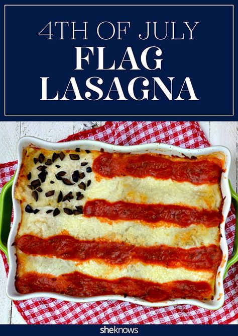 4th of july lasagna Memorial Day Foods, 4th Of July Food, Patriotic Food, Fourth Of July Party, Independance Day, July Recipes, Fourth Of July Food, 4th Of July Ideas, Penny Pincher