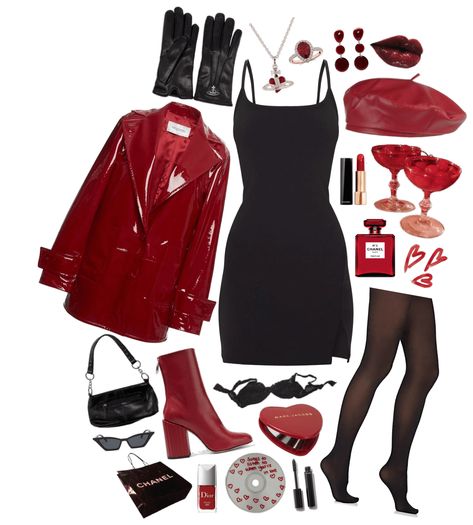 Rich Valentine's Day Outfit outfit ideas | valentine's day Valentine Baddie Outfits, Anti Valentine’s Day Outfit, Valentines Party Outfit Ideas, Anti Valentines Day Outfit, Valentine Outfits For Women Dates Baddie, Valentines Heartbreak, Valentines Fits, Valentines Day Fit, Outfit Ideas Goth