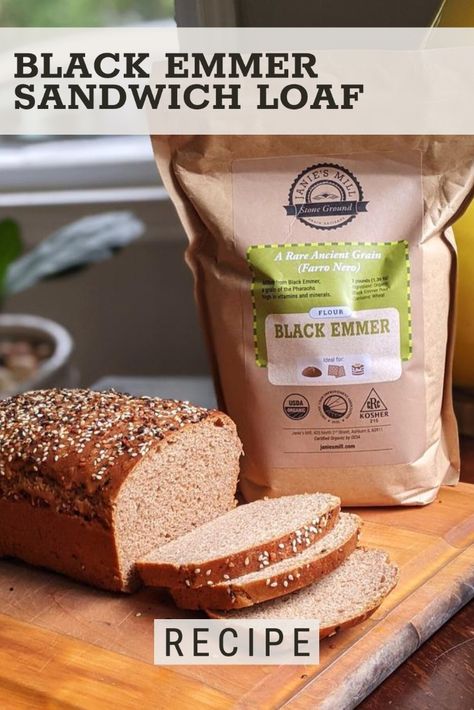 Try this Black Emmer Sandwich Loaf made with Janie’s Mill organic, stone-ground Black Emmer Flour. This rare ancient grain makes a hearty, whole wheat loaf that’s perfect for your favorite sandwich, plain or fancy! Sandwich Loaf Recipe, Mill Flour, Ancient Grains Recipes, Mill Stone, Sandwich Loaf, School Recipes, Protein Bread, Artisan Bread Recipes, Yeast Bread Recipes