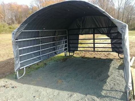 Horse Shelter Plans, Diy Horse Shelter, Horse Shelter Ideas, Horse Run In Shelter, Pasture Shelter, Field Shelters, Horse Shed, Livestock Barn, Livestock Shelter