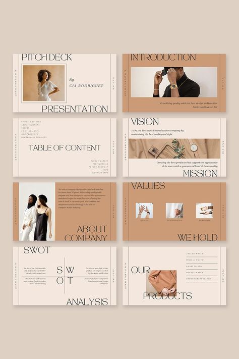 Business Pitch Presentation, Deck Presentation Design, Tone Color Palette, Elegant Banners, Pitch Deck Presentation, Pitch Presentation, Pitch Deck Template, Earth Tone Color Palette, Keynote Design