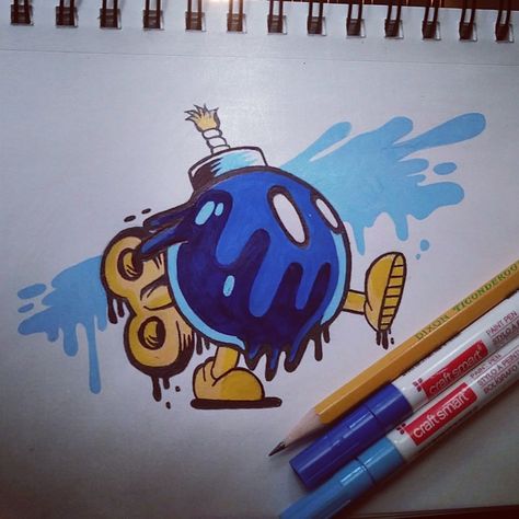 By:Slick Drawing Ideas Graffiti, Graffiti Art Drawing Ideas, Graffiti Art Drawing, Art Drawing Ideas, Graffiti Wildstyle, Doddle Art, Graffiti Doodles, Posca Art, Graffiti Style Art