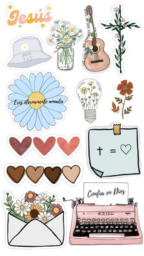 Bible Journaling Proverbs, Sprocket Ideas, Garden Stickers, Beach Safe, Stickers Jesus, Diy Planner Notebook, Watering Pot, Jesus Songs, Freebie Friday